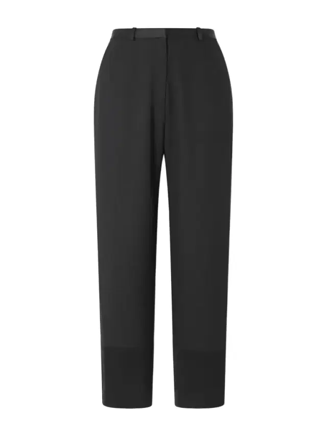 Mahoney Satin-trimmed Crepe Straight-leg Pants