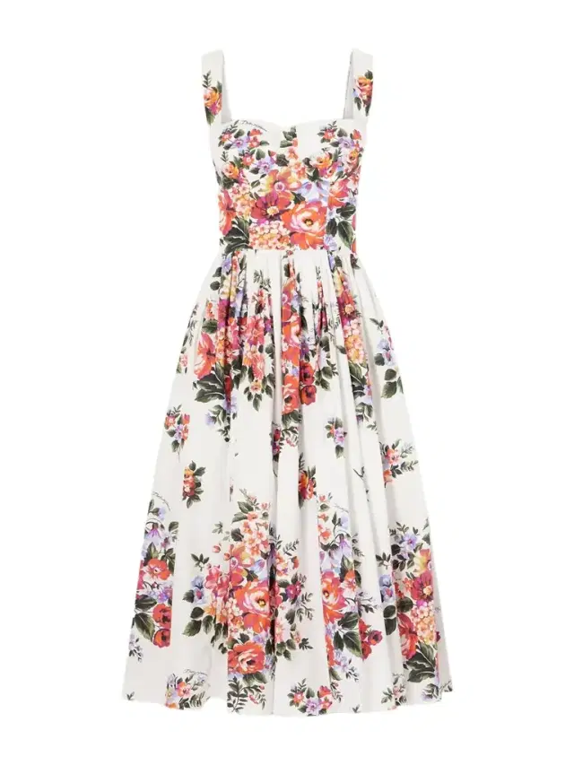 Floral-print Cotton-poplin Midi Dress