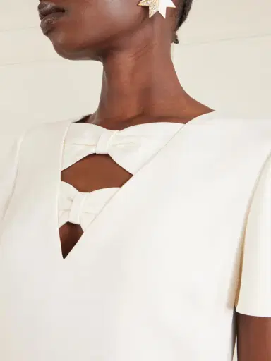 Valentino Garavani Bow-detailed Wool And Silk-blend Crepe Mini Dress | Thumbnail 4 Valentino Garavani Bow-detailed Wool And Silk-blend Crepe Mini Dress | Thumbnail 4