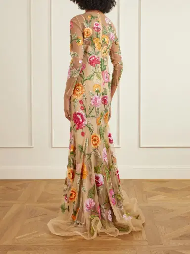 Carolina Herrera Sequin-detailed Embroidered Tulle Gown | Thumbnail 3