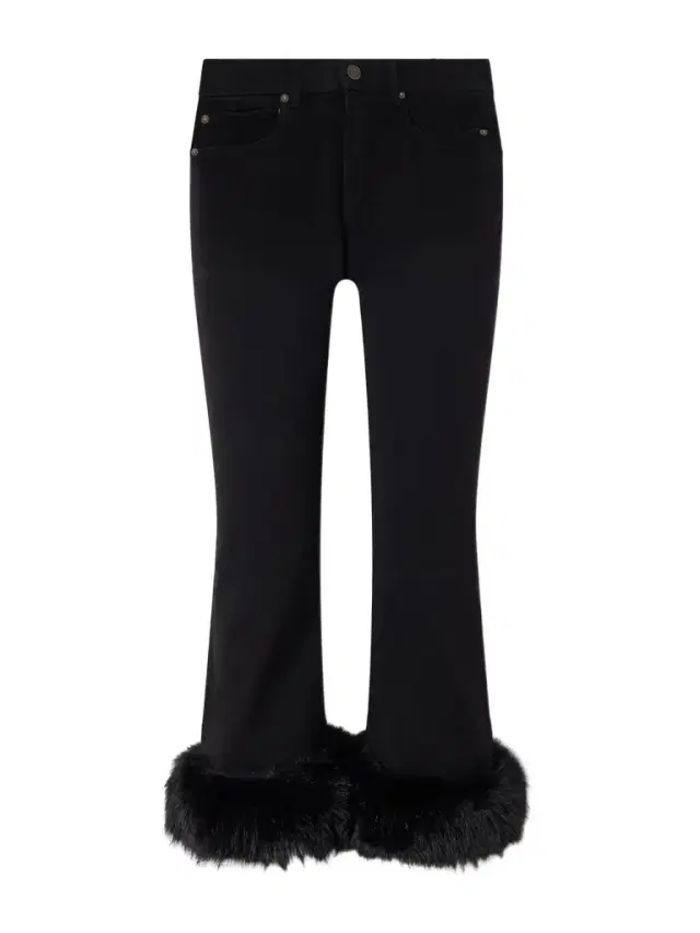 Plush-trimmed Cropped Mid-rise Flared Jeans