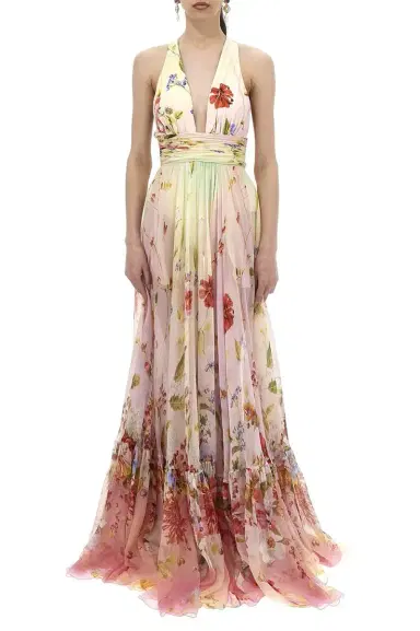 Roberto Cavalli Miami Flowers Long Dress | Thumbnail 2
