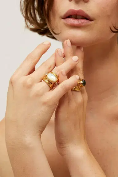 Gas Bijoux Pearl Rhinestone Simone Ring | Thumbnail 2 Gas Bijoux Pearl Rhinestone Simone Ring | Thumbnail 2