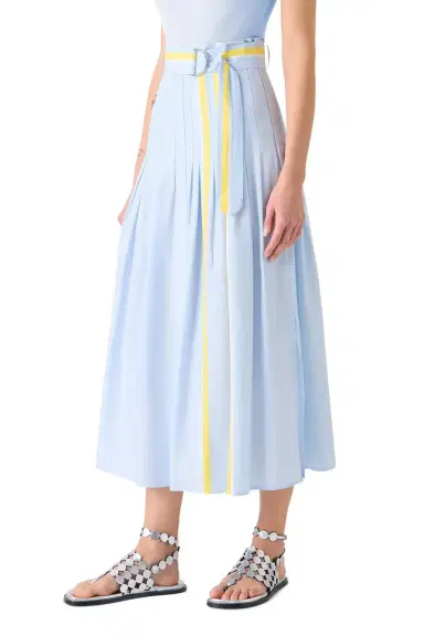 Akris punto Stripe Pleated Midi Skirt | Thumbnail 3