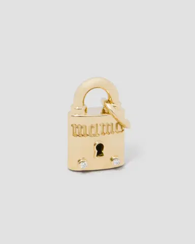 Jennifer Fisher Personalized Medium Lock with Two Diamonds | Thumbnail 2 Jennifer Fisher Personalized Medium Lock with Two Diamonds | Thumbnail 2