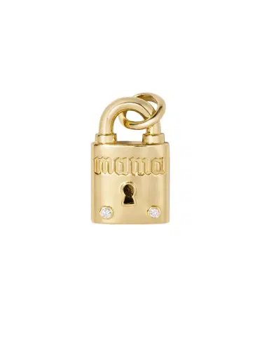 Jennifer Fisher Personalized Medium Lock with Two Diamonds | Thumbnail 1 Jennifer Fisher Personalized Medium Lock with Two Diamonds | Thumbnail 1