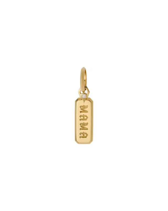 Jennifer Fisher Small Mama Dog Tag in 18K Yellow Gold