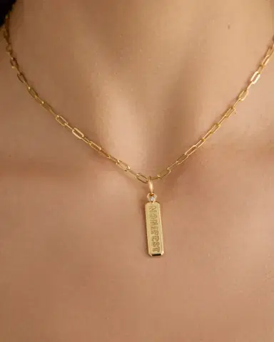Jennifer Fisher Large Manifest Dog Tag in 18K Yellow Gold | Thumbnail 2