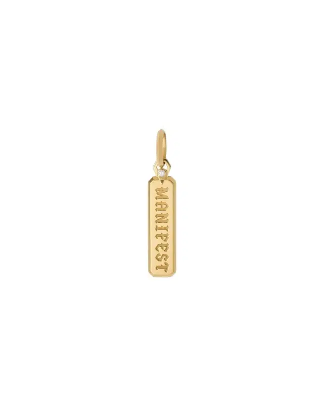 Jennifer Fisher Large Manifest Dog Tag in 18K Yellow Gold