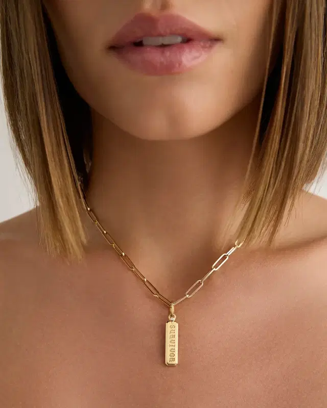 Jennifer Fisher Survivor Dog Tag in 18k Yellow Gold