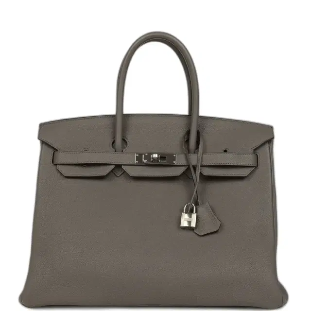 HERMÈS Pre-owned Hermes Birkin 35 Etain Togo Palladium Hardware