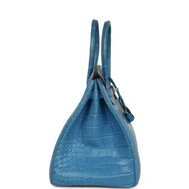 HERMÈS Pre-owned Hermes Birkin 35 Mykonos Matte Alligator Palladium Hardware | Thumbnail 3 HERMÈS Pre-owned Hermes Birkin 35 Mykonos Matte Alligator Palladium Hardware | Thumbnail 3