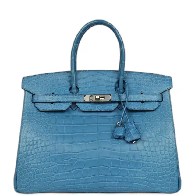 hermes Pre-owned Hermes Birkin 35 Mykonos Matte Alligator Palladium Hardware