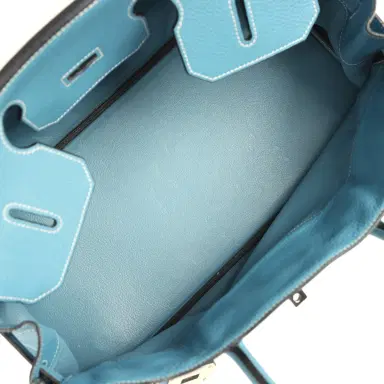 HERMÈS Vintage Hermes Shoulder Birkin 42 JPG Blue Jean Clemence Palladium Hardware | Thumbnail 8