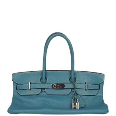 HERMÈS Vintage Hermes Shoulder Birkin 42 JPG Blue Jean Clemence Palladium Hardware | Thumbnail 1