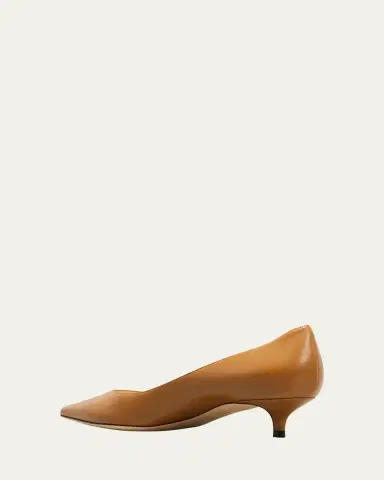 Jimmy Choo Amelia Leather Kitten-Heel Pumps | Thumbnail 3