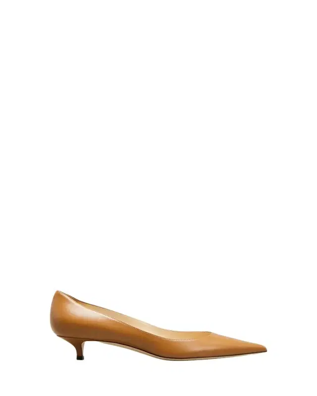 Amelia Leather Kitten-Heel Pumps
