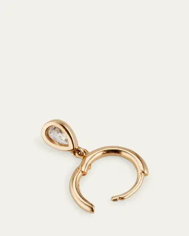 PAMELA LOVE 14K Yellow Gold Raindrop Huggie Earring, Single | Thumbnail 4 PAMELA LOVE 14K Yellow Gold Raindrop Huggie Earring, Single | Thumbnail 4