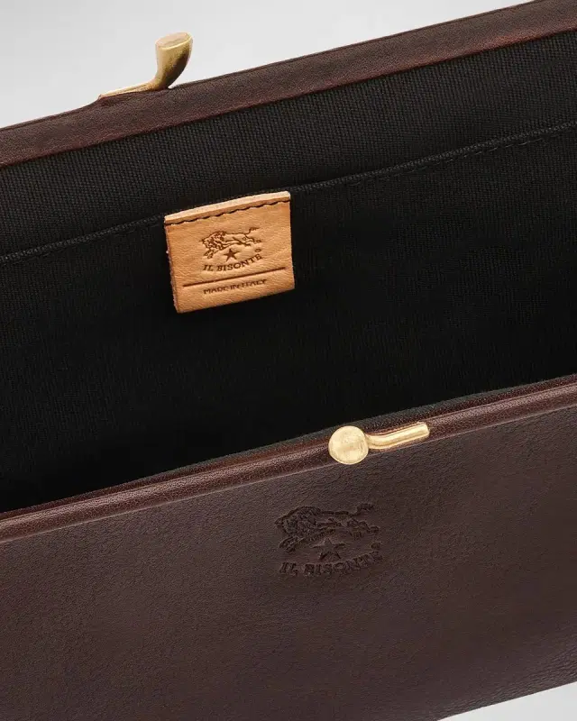 Manuela Vegetable-Tanned Leather Clutch Bag