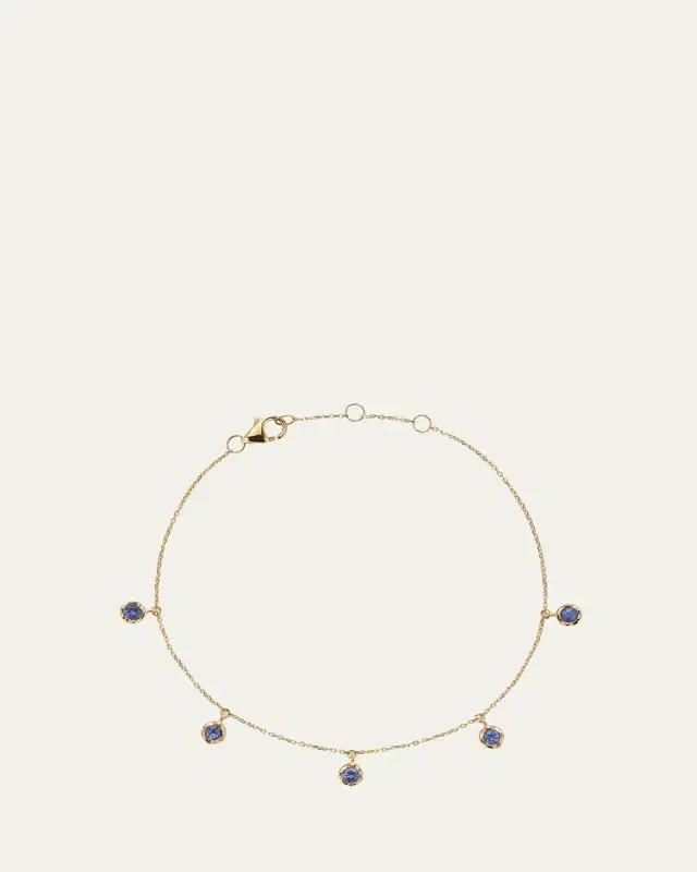 Pamela Love 14k Yellow Gold Sapphire Droplet Bracelet