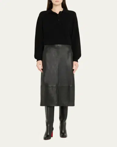Christian Louboutin Loo Leather Red Sole Knee Boots | Thumbnail 3