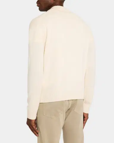 FRAME Men's Wool-Silk Polo Sweater | Thumbnail 2