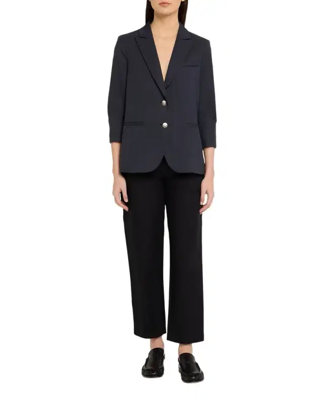 Boyfriend Single-Breasted Stretch Wool Blazer