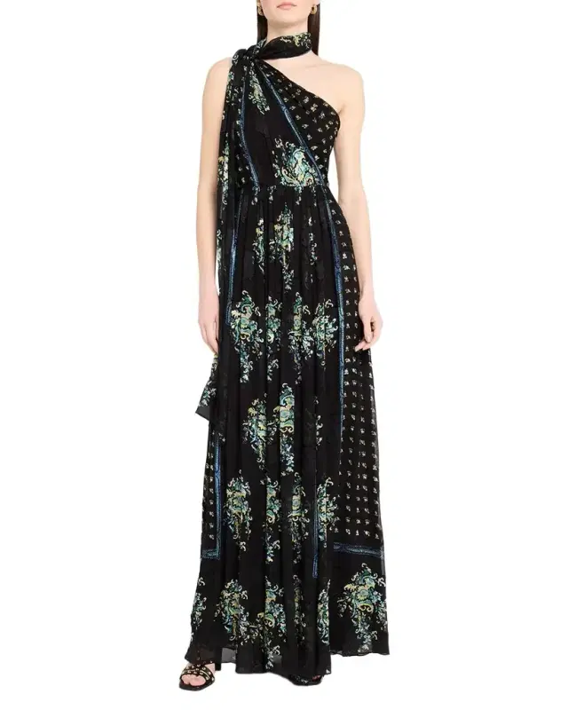 Angelique Draped Scarf Gown