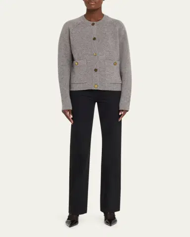 TOTEME Cashmere-Wool Hammered Button Cardigan | Thumbnail 2