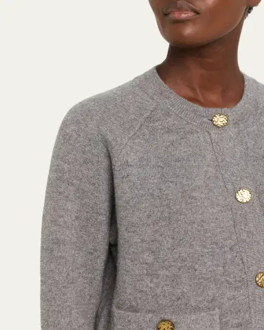 TOTEME Cashmere-Wool Hammered Button Cardigan | Thumbnail 5