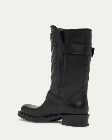 Valentino Garavani 40mm Rayons Leather Mid-Calf Moto Boots | Thumbnail 2 Valentino Garavani 40mm Rayons Leather Mid-Calf Moto Boots | Thumbnail 2