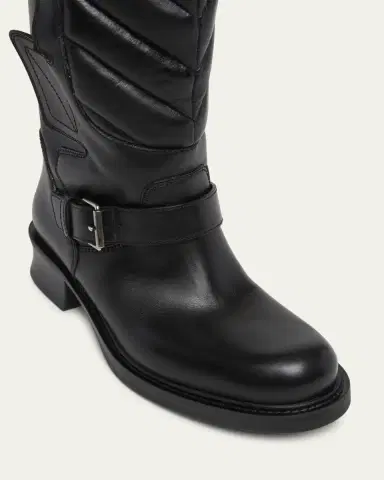Valentino Garavani 40mm Rayons Leather Mid-Calf Moto Boots | Thumbnail 3 Valentino Garavani 40mm Rayons Leather Mid-Calf Moto Boots | Thumbnail 3