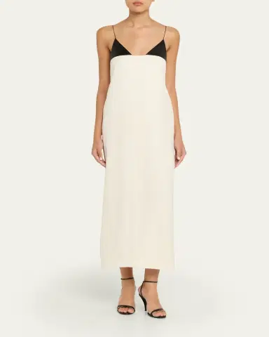 Brandon Maxwell Bridges Leather Empire-Waist Sleeveless Ankle Dress | Thumbnail 2 Brandon Maxwell Bridges Leather Empire-Waist Sleeveless Ankle Dress | Thumbnail 2