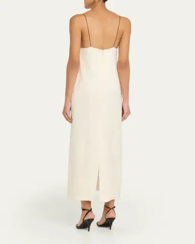 Brandon Maxwell Bridges Leather Empire-Waist Sleeveless Ankle Dress | Thumbnail 3 Brandon Maxwell Bridges Leather Empire-Waist Sleeveless Ankle Dress | Thumbnail 3