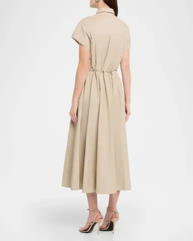 Brandon Maxwell Blake Cap-Sleeve Drawstring Midi Shirtdress | Thumbnail 7 Brandon Maxwell Blake Cap-Sleeve Drawstring Midi Shirtdress | Thumbnail 7