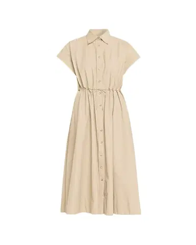 Brandon Maxwell Blake Cap-Sleeve Drawstring Midi Shirtdress | Thumbnail 1 Brandon Maxwell Blake Cap-Sleeve Drawstring Midi Shirtdress | Thumbnail 1