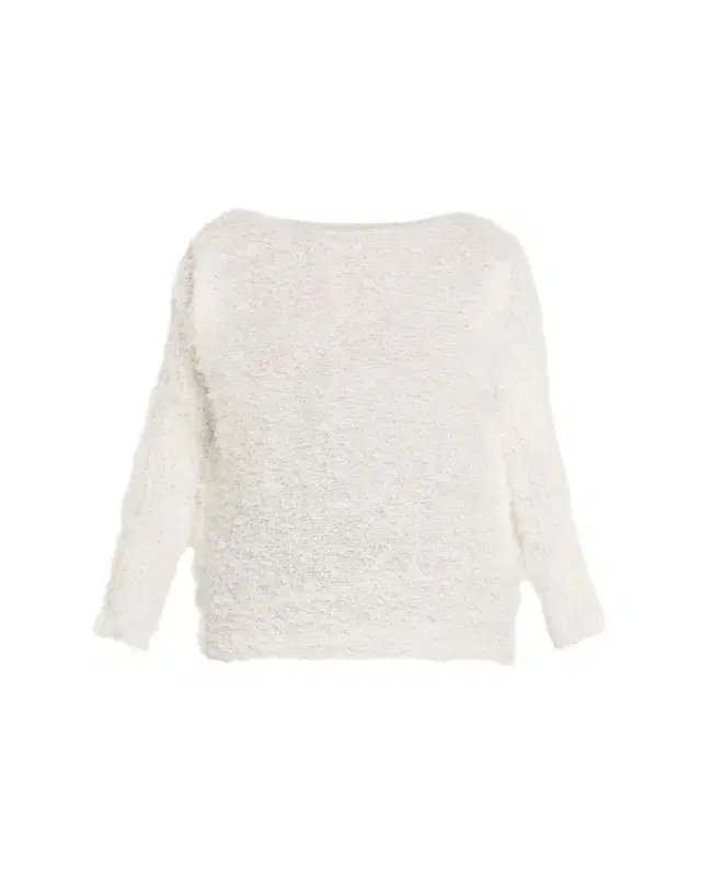 Issey Miyake Shifted Fuzzy Pleated Long-Sleeve Top