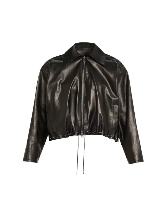Leland Leather Zip Balloon Jacket