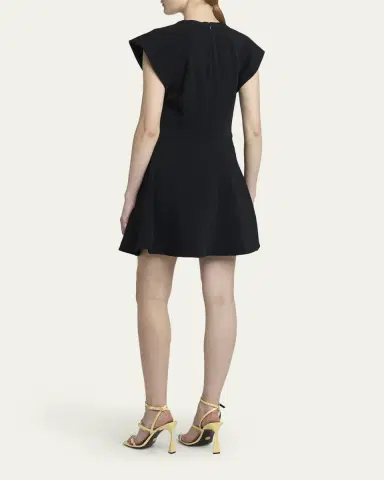 Stella McCartney Cap-Sleeve V-Waist Mini Dress | Thumbnail 3