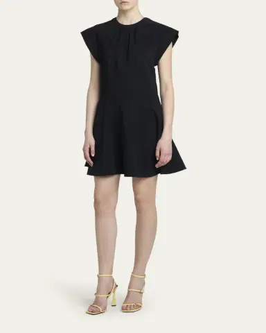 Stella McCartney Cap-Sleeve V-Waist Mini Dress | Thumbnail 4