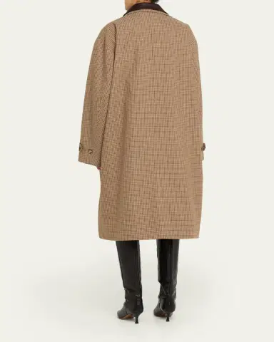 Brandon Maxwell Quinn Houndstooth Single-Breasted Driving Coat | Thumbnail 3 Brandon Maxwell Quinn Houndstooth Single-Breasted Driving Coat | Thumbnail 3