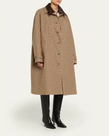 Brandon Maxwell Quinn Houndstooth Single-Breasted Driving Coat | Thumbnail 4 Brandon Maxwell Quinn Houndstooth Single-Breasted Driving Coat | Thumbnail 4