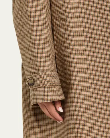 Brandon Maxwell Quinn Houndstooth Single-Breasted Driving Coat | Thumbnail 5 Brandon Maxwell Quinn Houndstooth Single-Breasted Driving Coat | Thumbnail 5