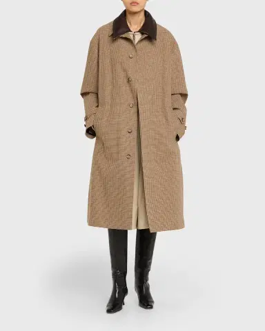 Brandon Maxwell Quinn Houndstooth Single-Breasted Driving Coat | Thumbnail 6 Brandon Maxwell Quinn Houndstooth Single-Breasted Driving Coat | Thumbnail 6
