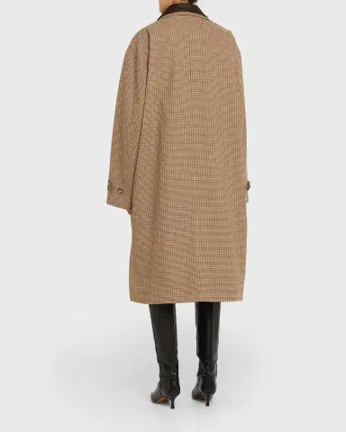 Brandon Maxwell Quinn Houndstooth Single-Breasted Driving Coat | Thumbnail 7 Brandon Maxwell Quinn Houndstooth Single-Breasted Driving Coat | Thumbnail 7