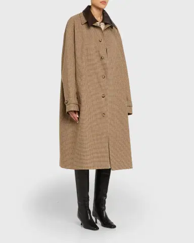 Brandon Maxwell Quinn Houndstooth Single-Breasted Driving Coat | Thumbnail 8 Brandon Maxwell Quinn Houndstooth Single-Breasted Driving Coat | Thumbnail 8