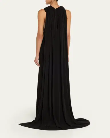 Brandon Maxwell Presley High-Neck Sleeveless Cape Gown | Thumbnail 3 Brandon Maxwell Presley High-Neck Sleeveless Cape Gown | Thumbnail 3