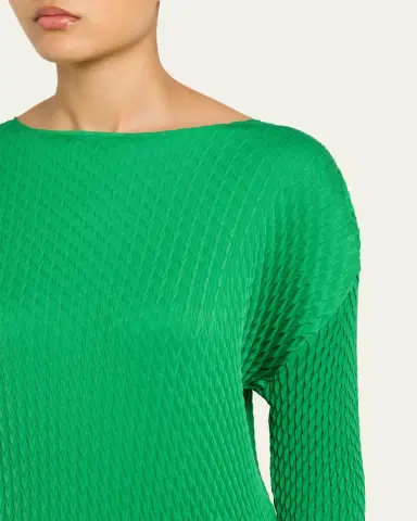 Issey Miyake Sleek Pleats Long-Sleeve Midi Dress | Thumbnail 5 Issey Miyake Sleek Pleats Long-Sleeve Midi Dress | Thumbnail 5