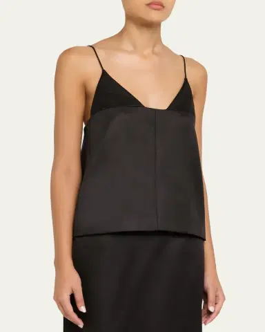 Brandon Maxwell Bridges Silk Empire-Waist Tank Top | Thumbnail 4 Brandon Maxwell Bridges Silk Empire-Waist Tank Top | Thumbnail 4