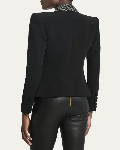 Balmain Embroidered Lapels Single-Breasted Jacket | Thumbnail 3 Balmain Embroidered Lapels Single-Breasted Jacket | Thumbnail 3